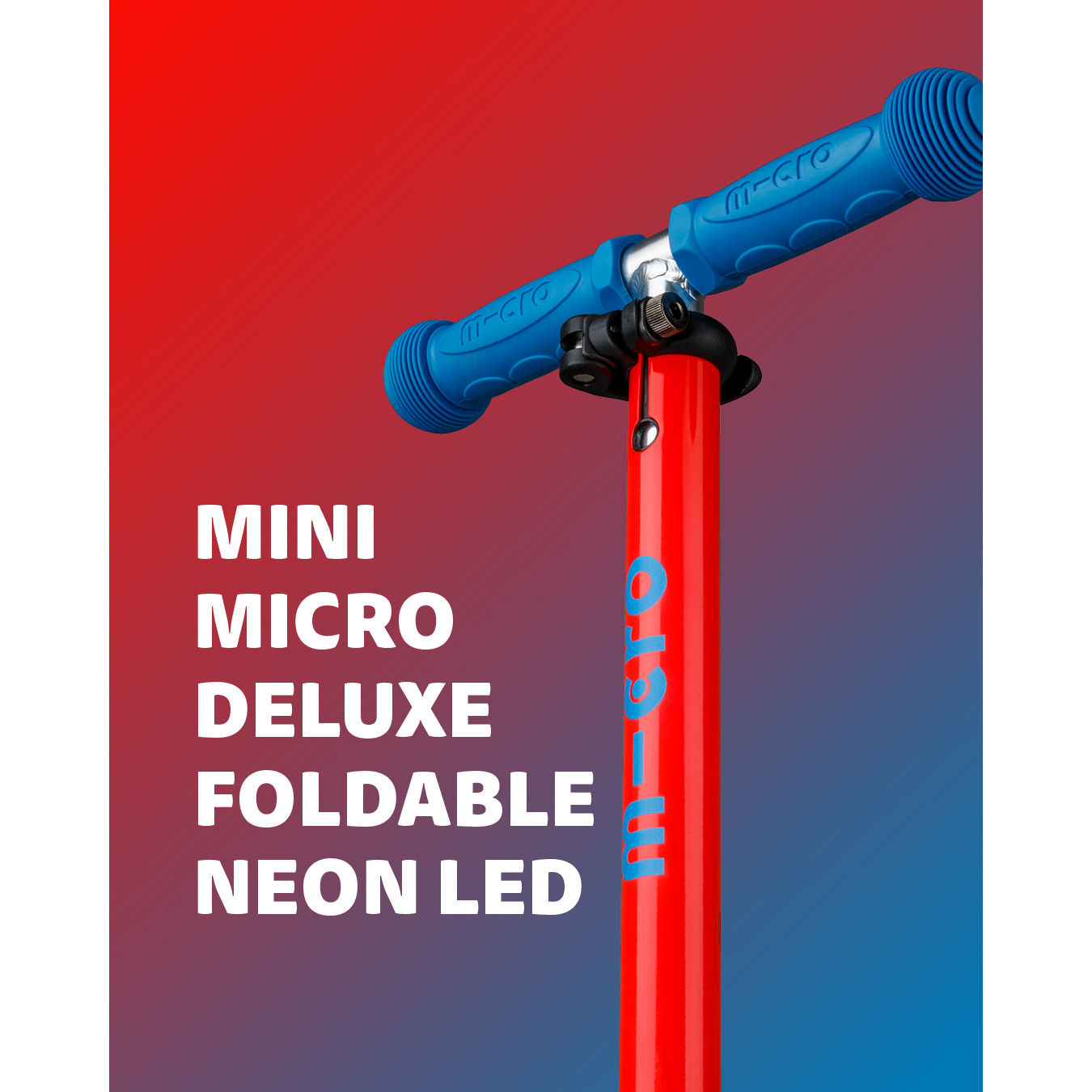 Micro Mini Deluxe Foldable Neon LED - Flashing Red
